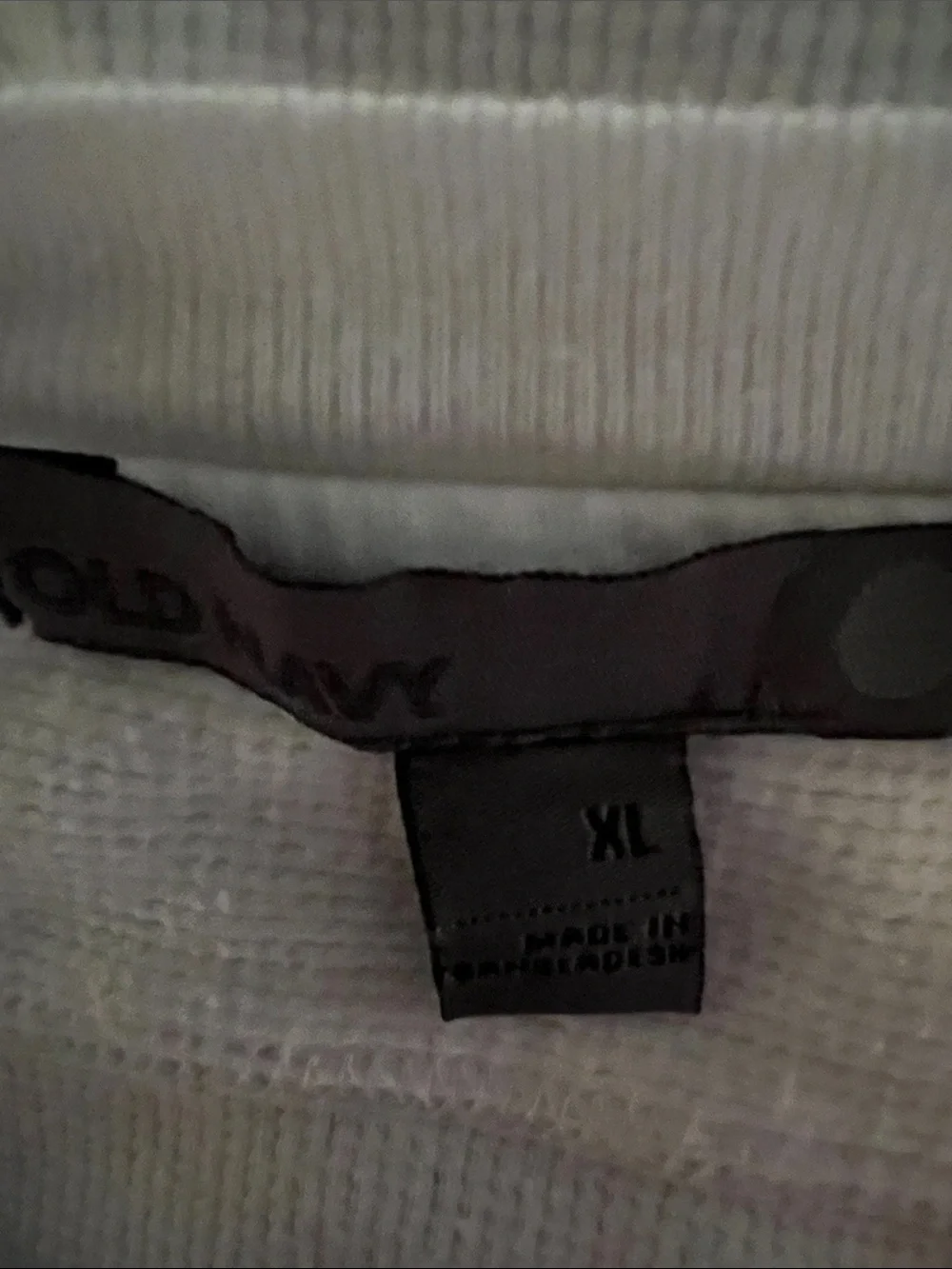 Old Navy White Crewneck Sweatshirt with Black Microphone Emblem
